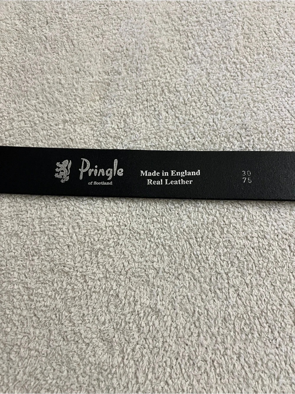 Vintage Pringle of Scotland Lion Belt Black Leather Made England 30